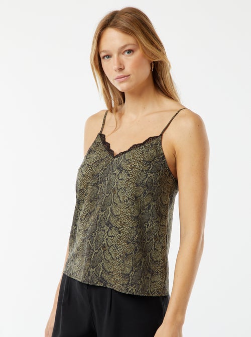 Débardeur avec dentelles au col - Kiabi