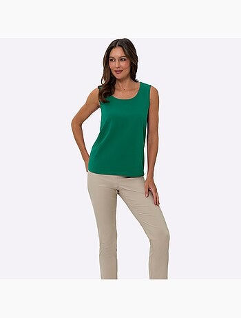 Débardeur avec encolure ronde et sans manches en tissu léger - Taille standard - Moda Vilona
