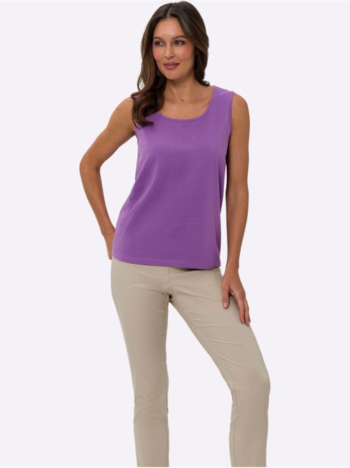 Débardeur avec encolure ronde et sans manches en tissu léger - Taille standard - Moda Vilona - Kiabi