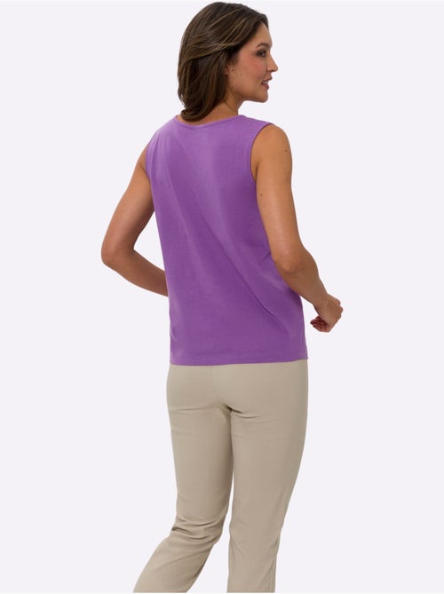 Débardeur avec encolure ronde et sans manches en tissu léger - Taille standard - Moda Vilona - Kiabi