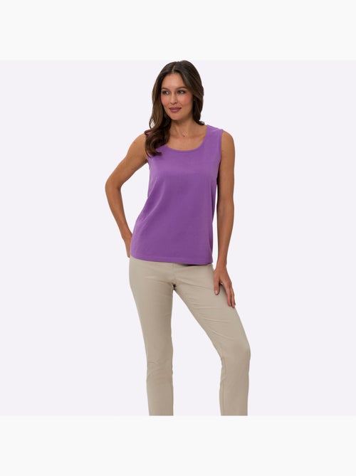 Débardeur avec encolure ronde et sans manches en tissu léger - Taille standard - Moda Vilona - Kiabi