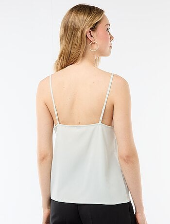 Débardeur avec fines bretelles réglables et col en dentelle