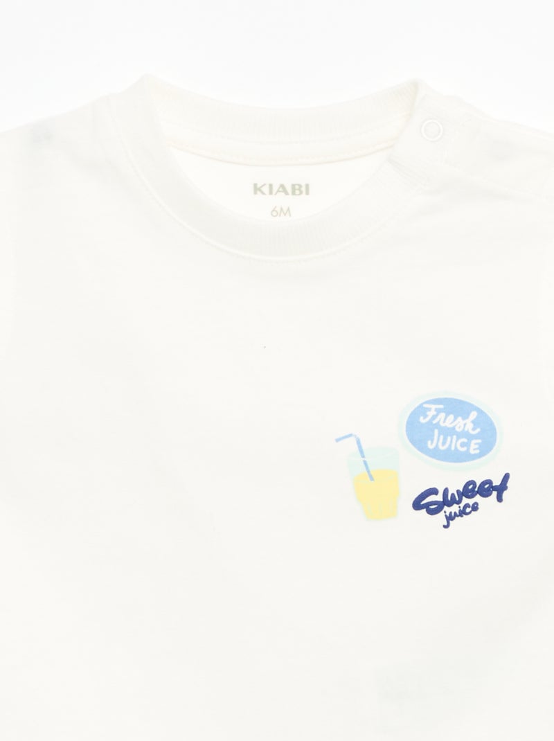 Débardeur avec imprimé devant Blanc - Kiabi