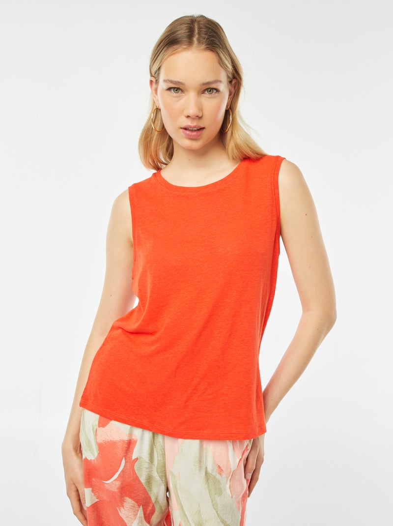 Débardeur avec larges bretelles rouge - Kiabi