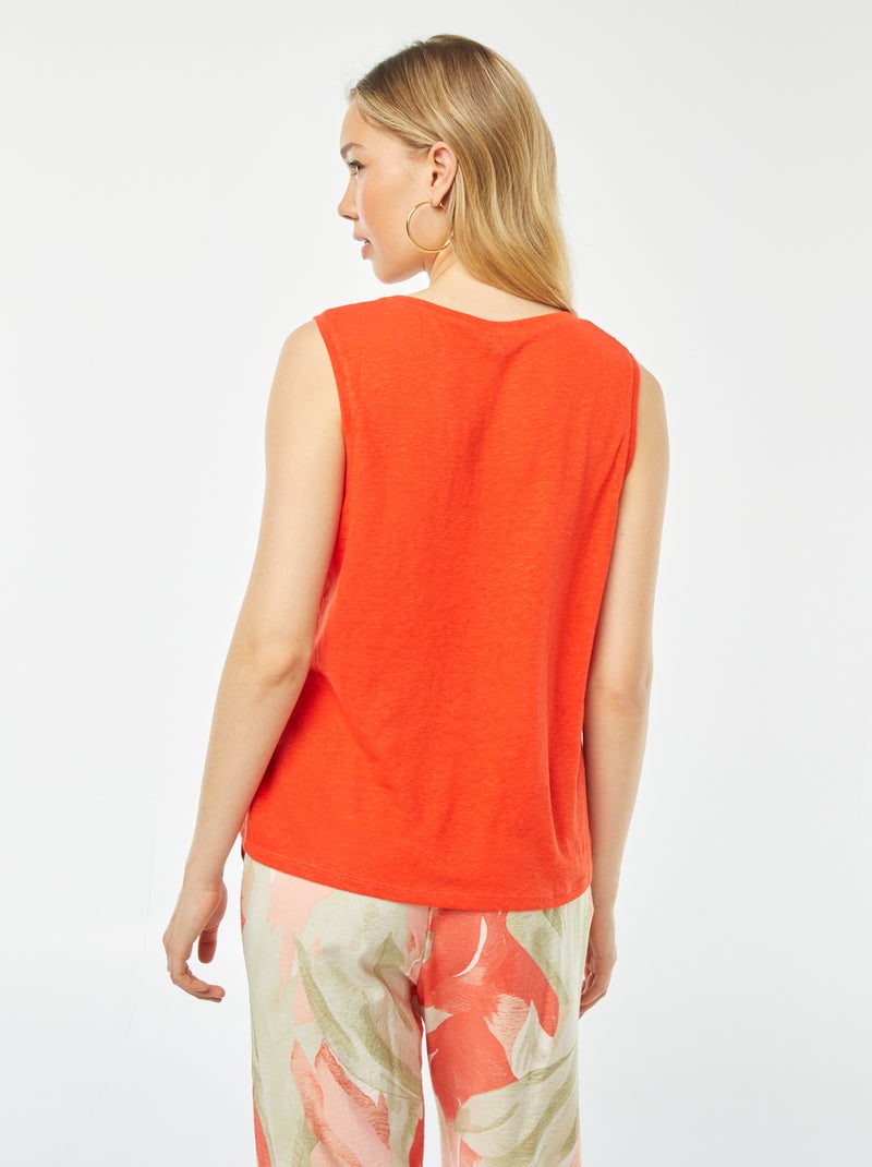 Débardeur avec larges bretelles rouge - Kiabi