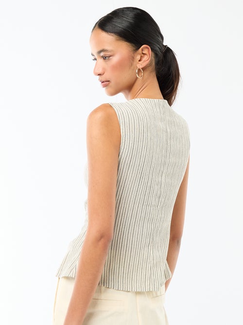 Débardeur avec ouverture par boutons dorés martelés - Kiabi