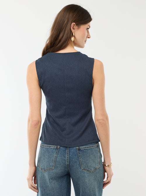 Débardeur avec ouverture par boutons dorés martelés - Kiabi