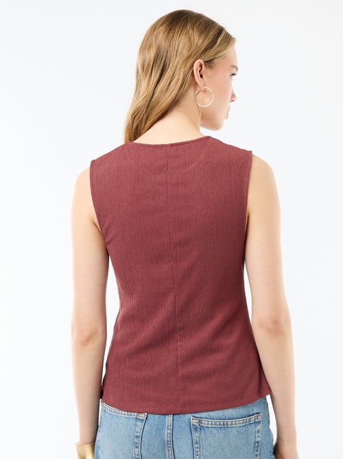 Débardeur avec ouverture par boutons dorés martelés - Kiabi