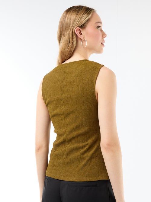 Débardeur avec ouverture par boutons dorés martelés - Kiabi