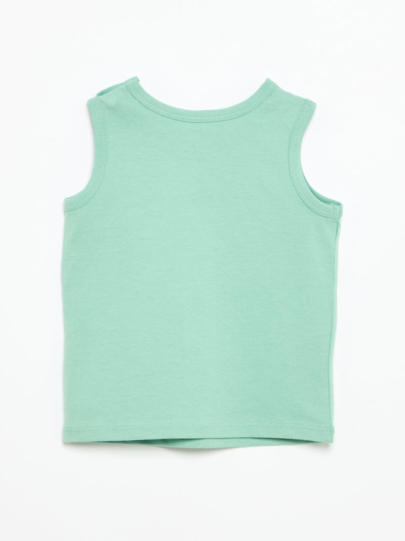 Débardeur avec patch à la poitrine Vert - Kiabi