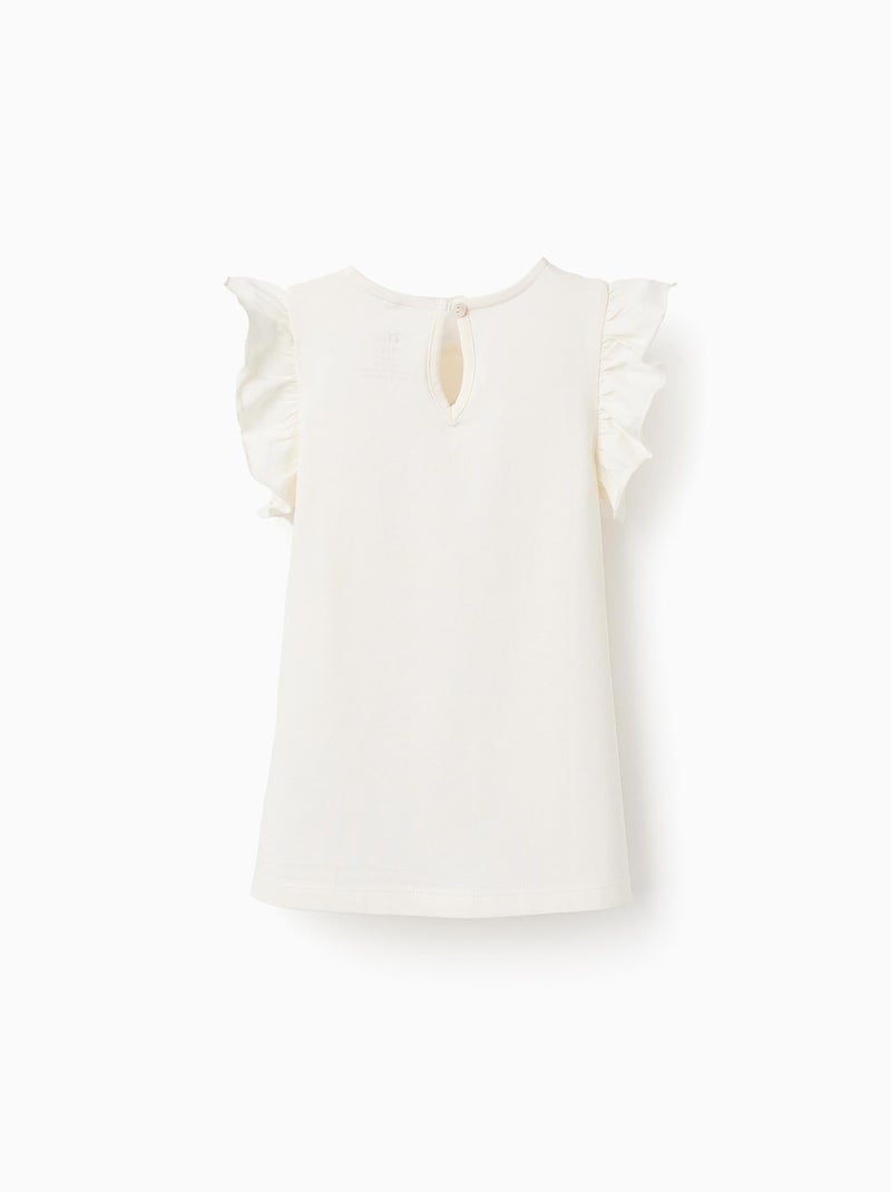 Débardeur avec Volants Blanc - Kiabi