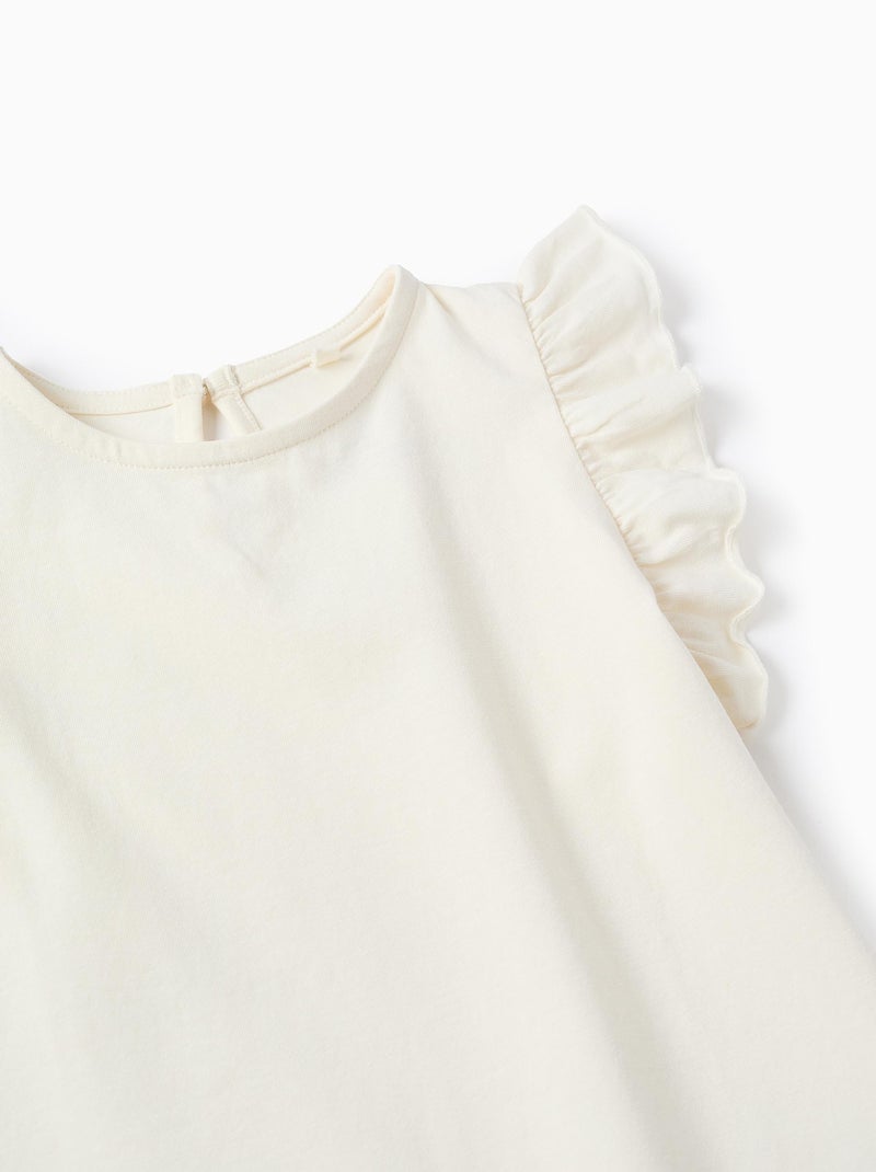 Débardeur avec Volants Blanc - Kiabi