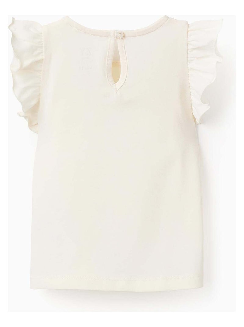 Débardeur avec Volants Blanc - Kiabi