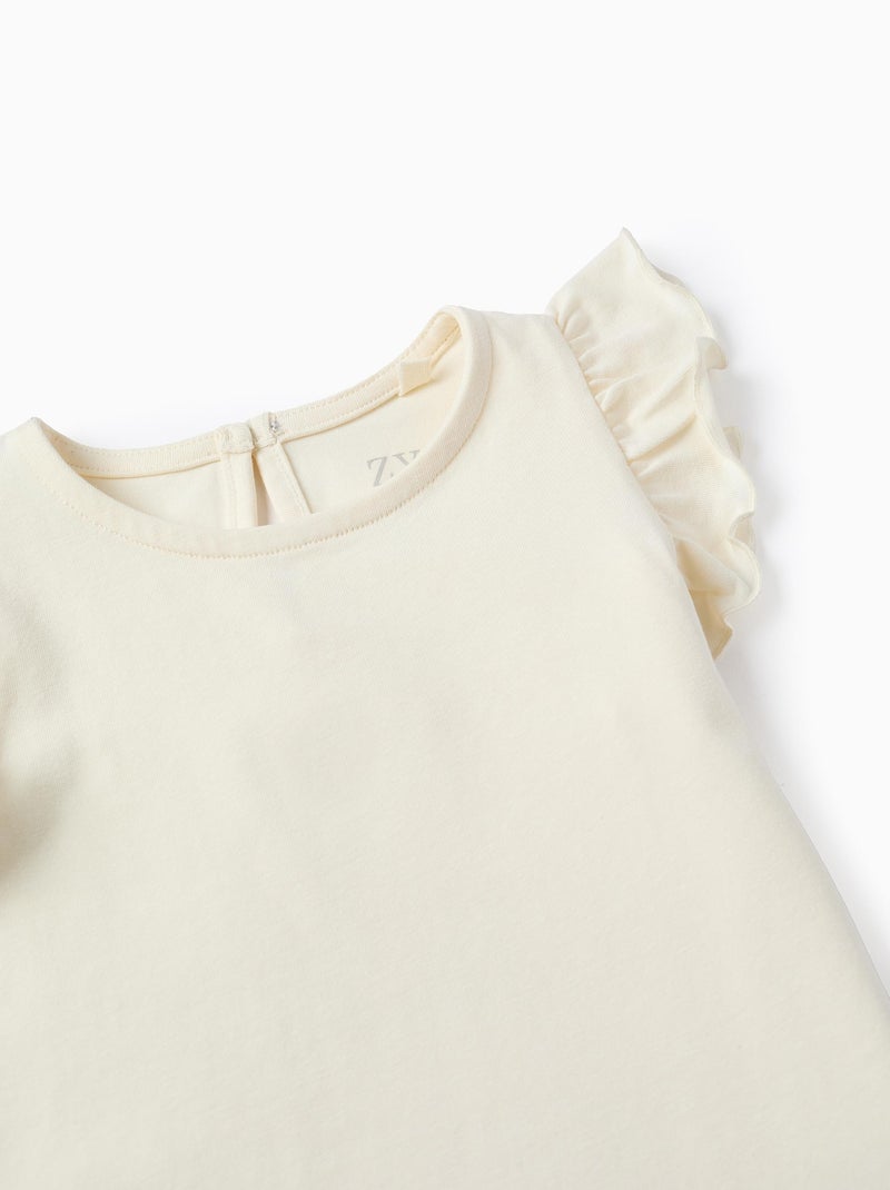 Débardeur avec Volants Blanc - Kiabi