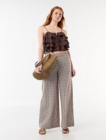 Débardeur avec volants et fines bretelles