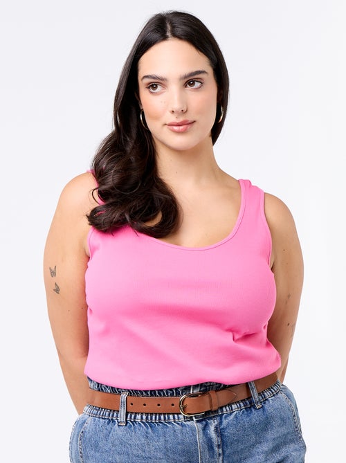 Débardeur basique côtelé - Kiabi