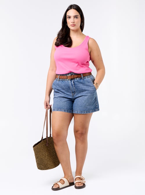 Débardeur basique côtelé - Kiabi