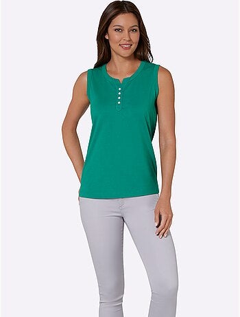 Débardeur Boutons Imitation Nacre - Taille Standard - Moda Vilona
