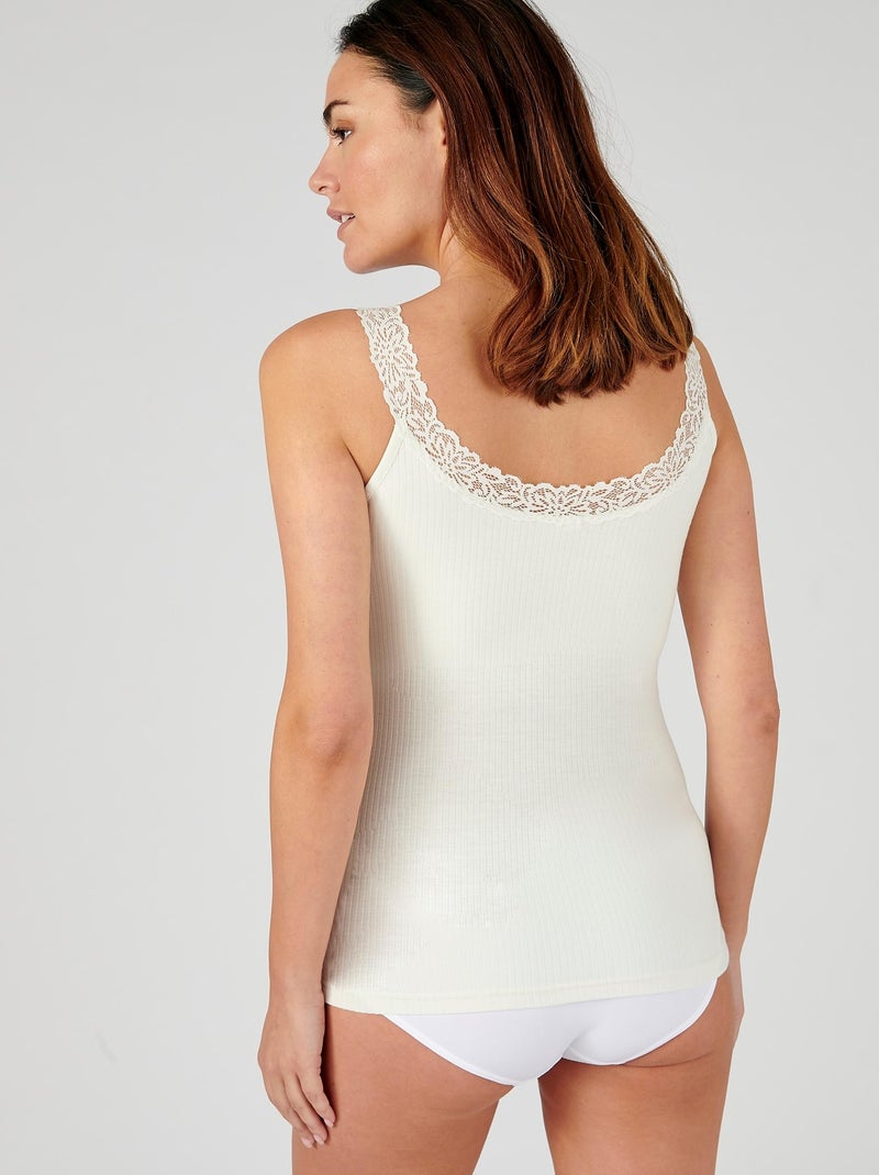 Débardeur brassière intégrée - Damart Blanc cassé - Kiabi
