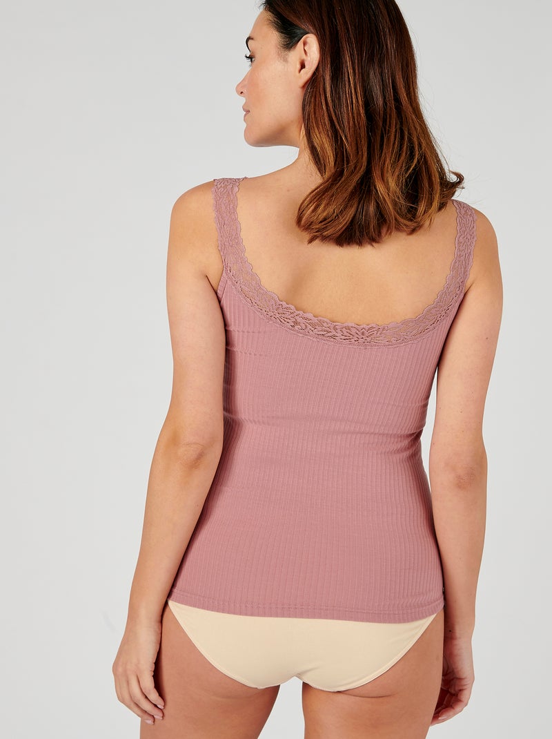Débardeur brassière intégrée - Damart Rose - Kiabi