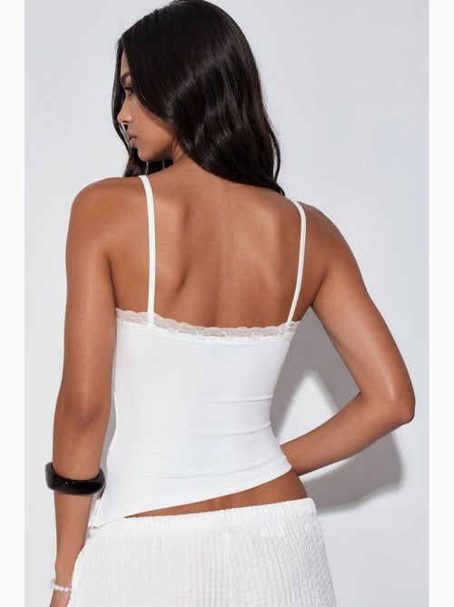 Débardeur cami court ajusté avec broderie busem - Kiabi