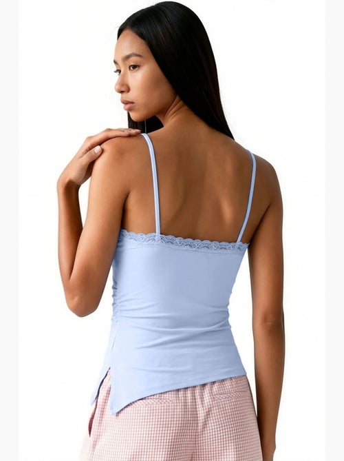 Débardeur cami court ajusté avec broderie busem - Kiabi Débardeur cami court ajusté avec broderie busem - Kiabi