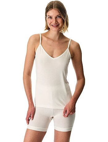 Débardeur cami uni en maille, col v penti