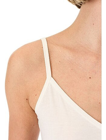 Débardeur cami uni en maille, col v penti