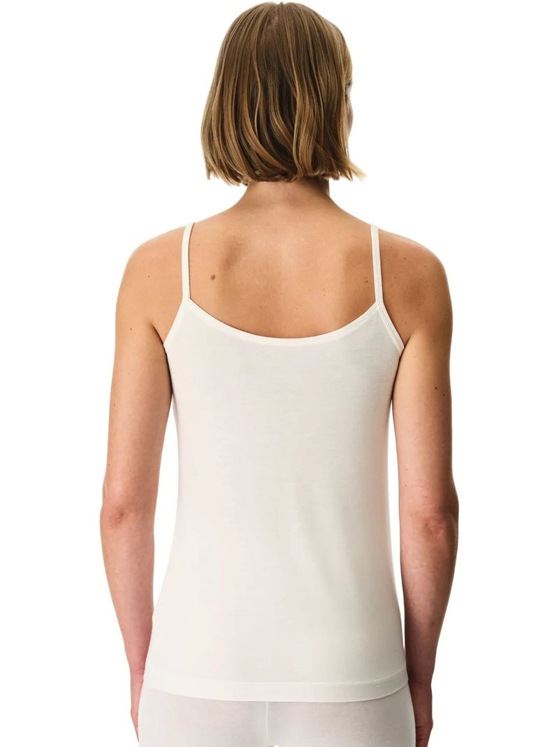 Débardeur cami uni en maille, col v penti Blanc cassé - Kiabi
