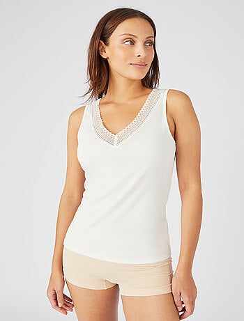 Débardeur Climatyl col V dentelle - Damart