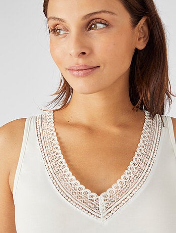 Débardeur Climatyl col V dentelle - Damart