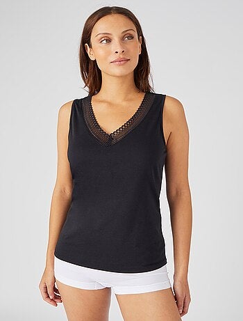 Débardeur Climatyl col V dentelle - Damart