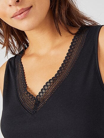 Débardeur Climatyl col V dentelle - Damart