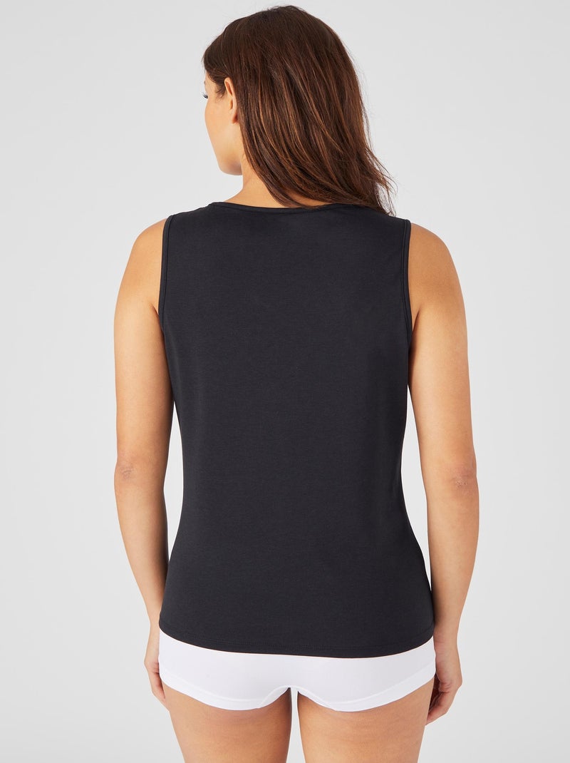 Débardeur Climatyl col V dentelle - Damart Noir - Kiabi