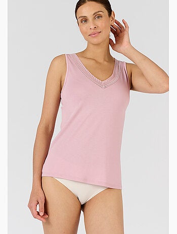 Débardeur Climatyl col V dentelle - Damart