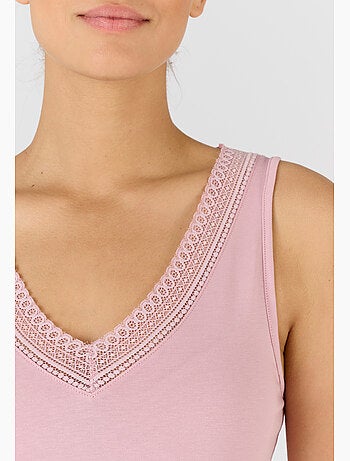 Débardeur Climatyl col V dentelle - Damart