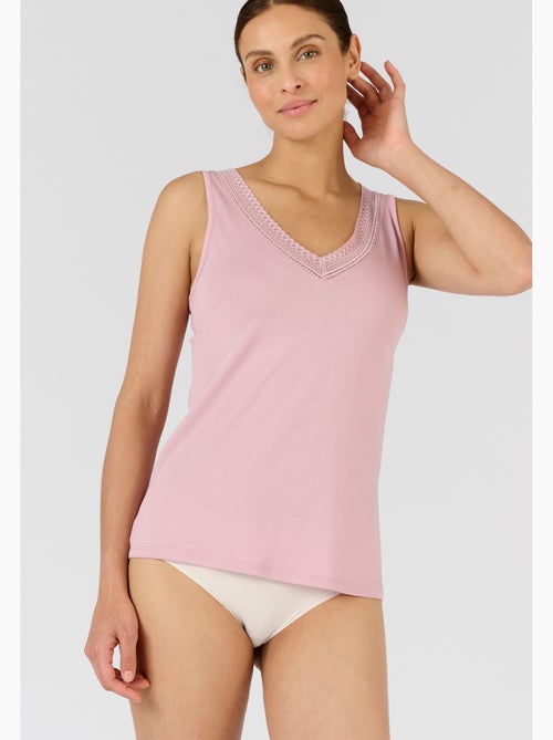 Débardeur Climatyl col V dentelle - Damart - Kiabi