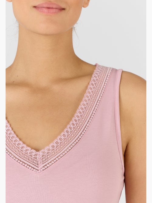 Débardeur Climatyl col V dentelle - Damart - Kiabi