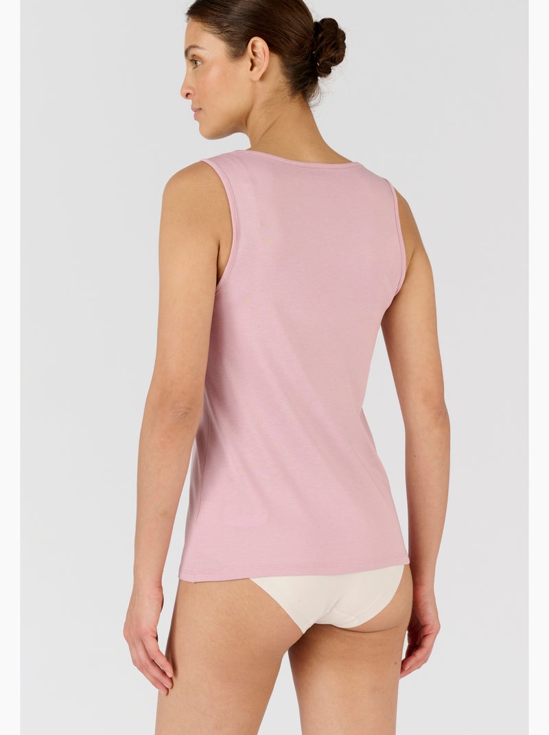 Débardeur Climatyl col V dentelle - Damart Rose pastel - Kiabi