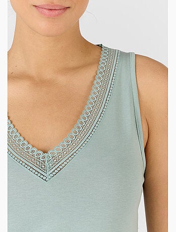 Débardeur Climatyl col V dentelle - Damart