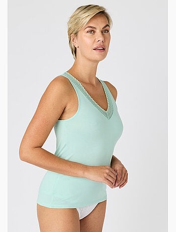 Débardeur Climatyl col V dentelle - Damart