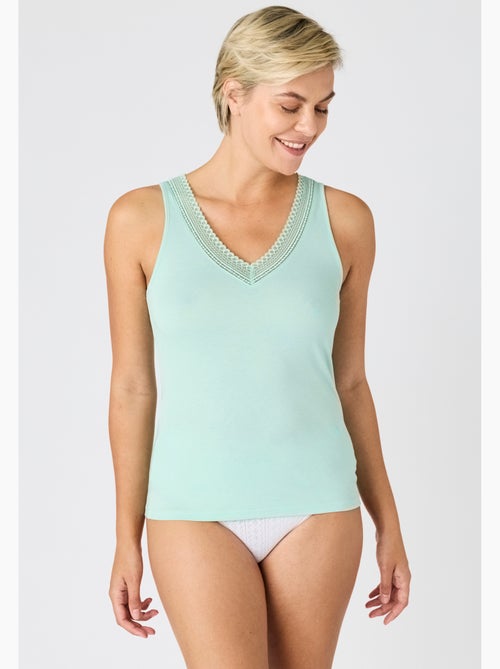 Débardeur Climatyl col V dentelle - Damart - Kiabi