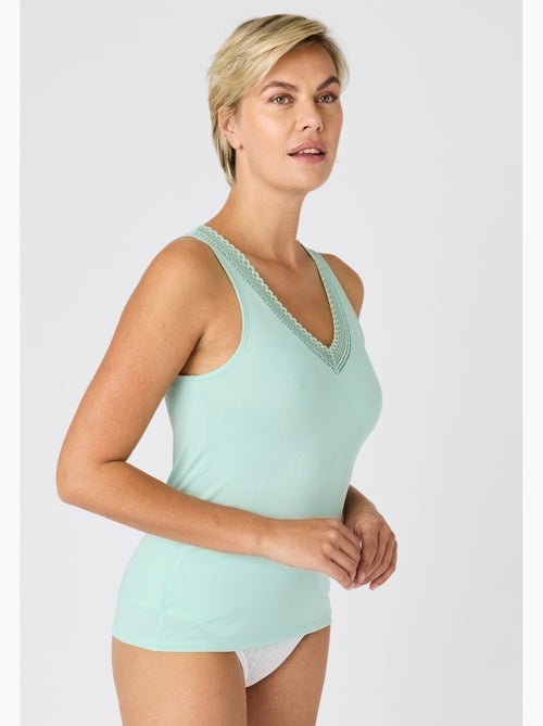 Débardeur Climatyl col V dentelle - Damart - Kiabi