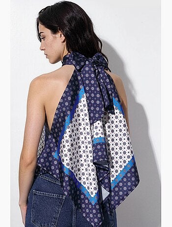 Débardeur col américain foulard satin hiccup