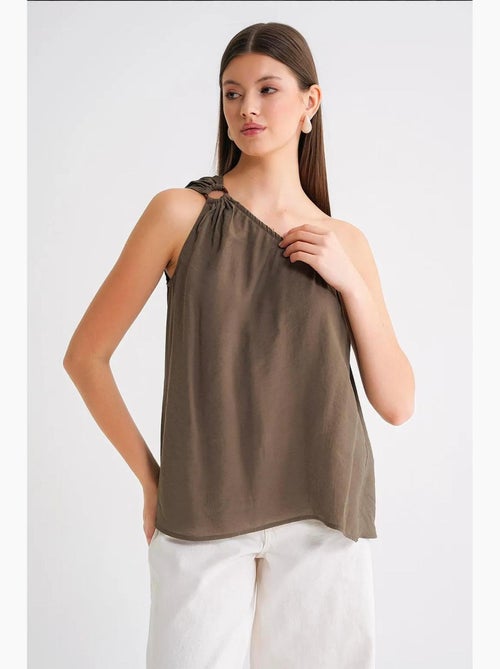 Débardeur col asymétrique détail accessoire mixray - Kiabi Débardeur col asymétrique détail accessoire mixray - Kiabi