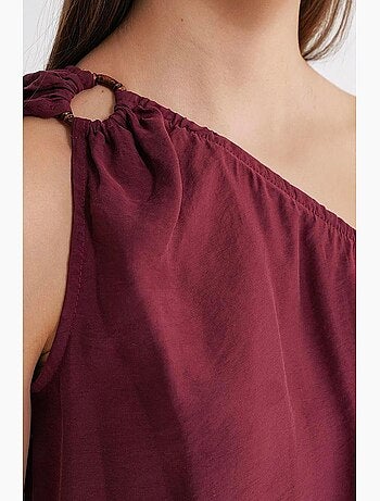 Débardeur col asymétrique détail accessoire mixray