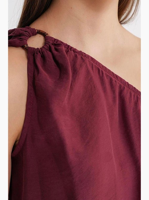 Débardeur col asymétrique détail accessoire mixray - Kiabi