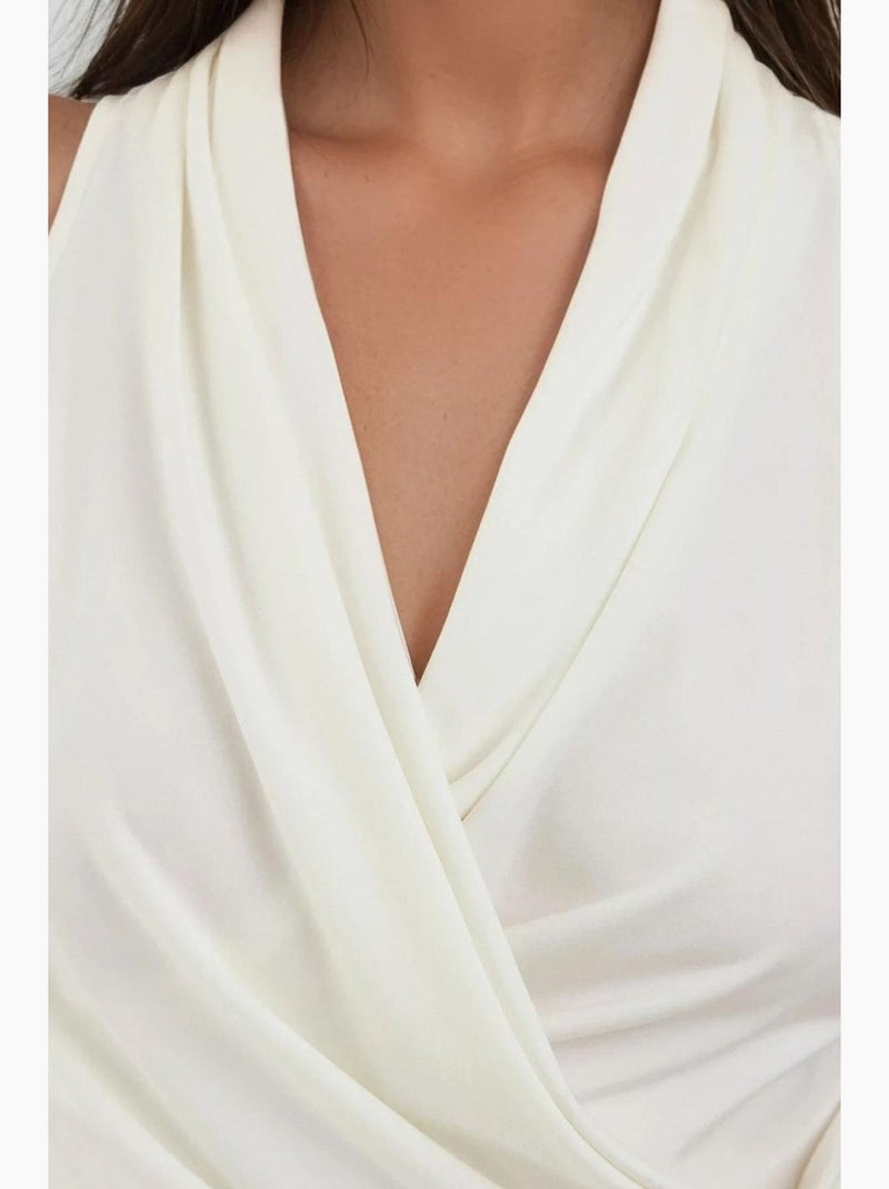 Débardeur col bénitier drapé hiccup Blanc - Kiabi