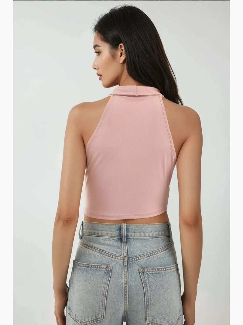 Débardeur col bénitier drapé hiccup Rose clair - Kiabi