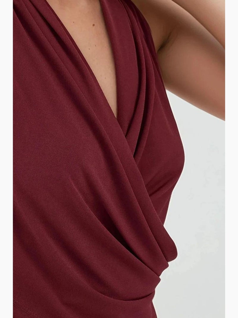 Débardeur col bénitier drapé hiccup Rouge bordeaux - Kiabi